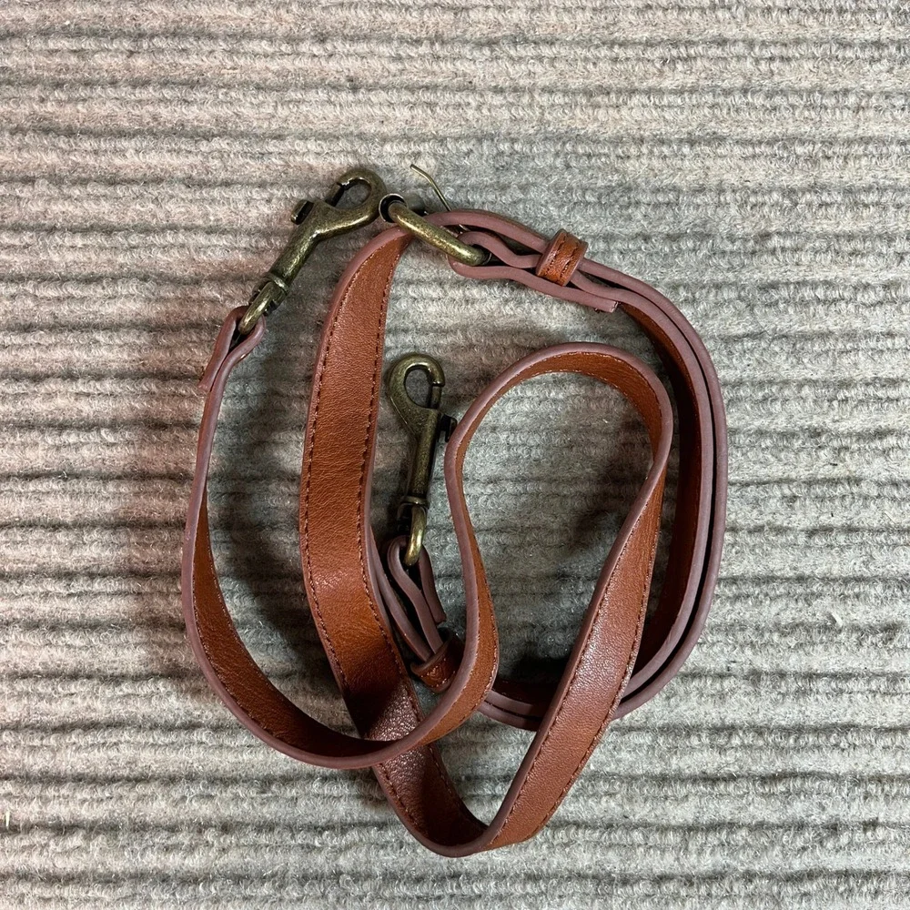 Cognac Brown Pebbled Vegan Leather Belt Bag Waist Pack with Dual Straps